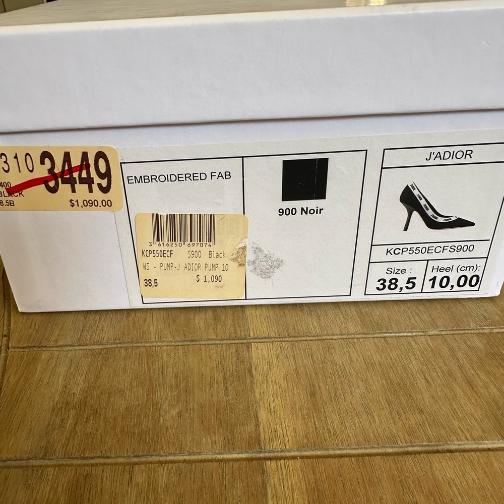 Christian Dior J' adior Black Embroidered Fabric 100mm Heels - Picture 9 of 9